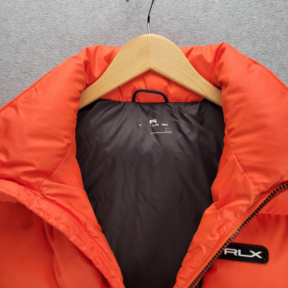 RLX Ralph Lauren Puffer Vest Mens L Orange Down Filled‎ Ripstop Quilted 6535 - Picture 2 of 13